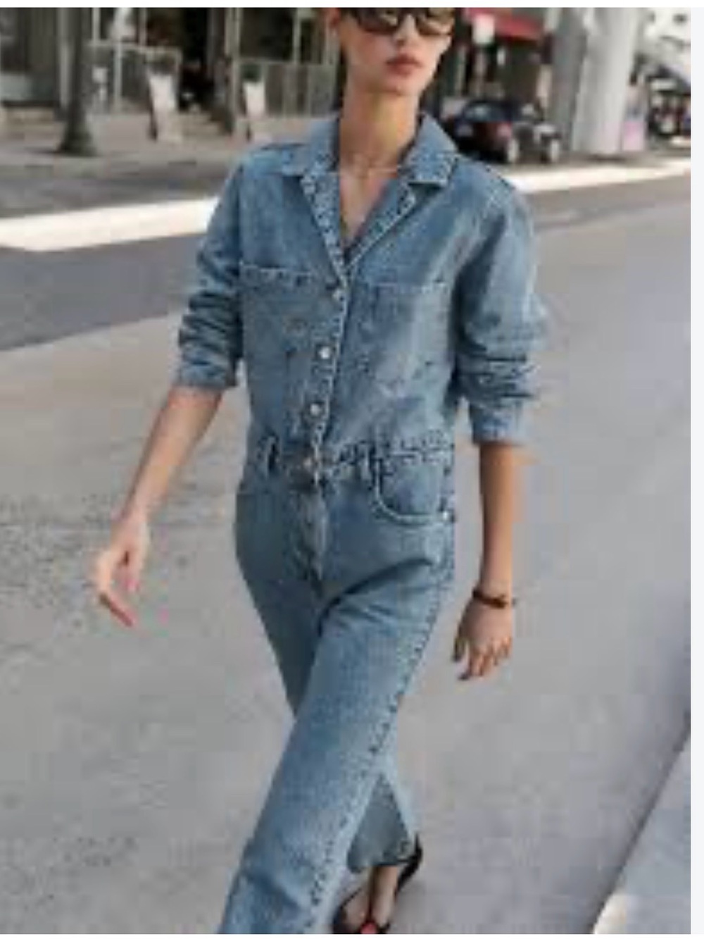 Zara Light Wash Denim Jumpsuit Overalls